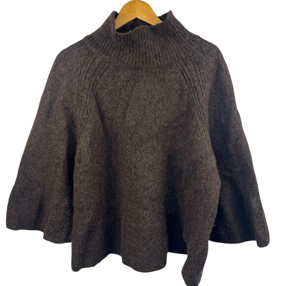 Banana Republic Women's Dark Brown Mock Neck Wool Sweater Sz XXL Kimono Sleeves - Picture 1 of 9